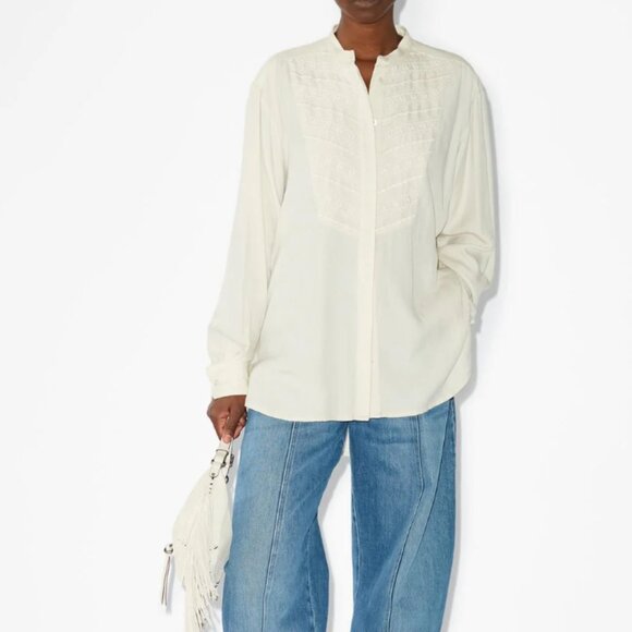 Isabel Marant Britten Embroidered Blouse - Ecru / Size 34 - Picture 9 of 9